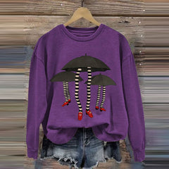 Women's Halloween Witch Print Casual Sweatshirt