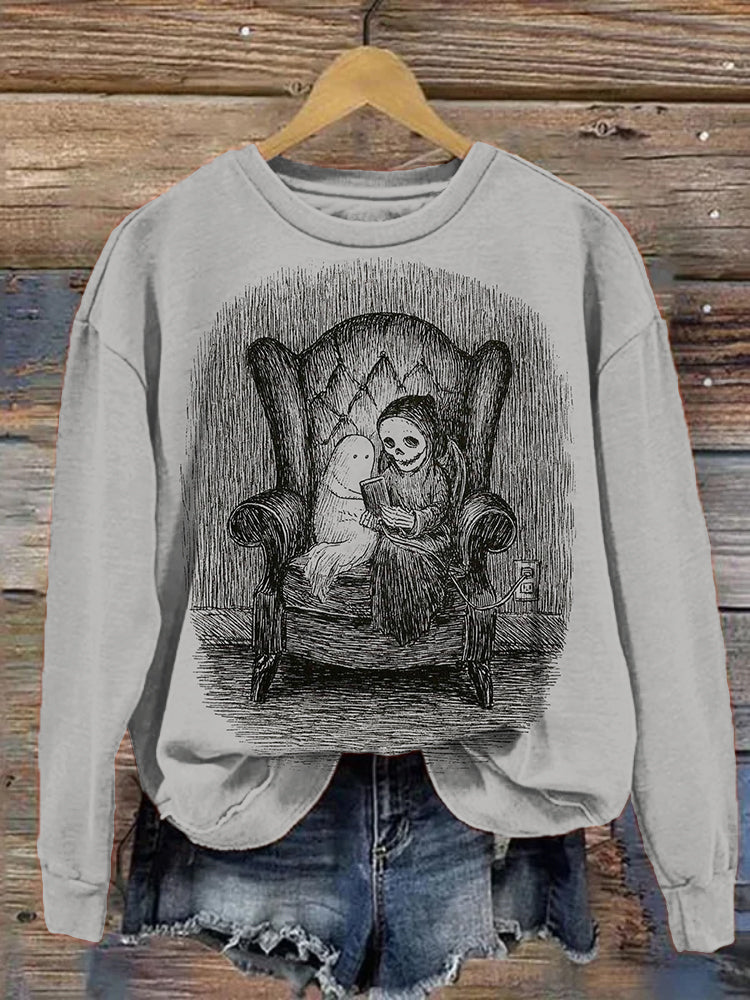 The daily life of ghost and skull Halloween sweatshirt