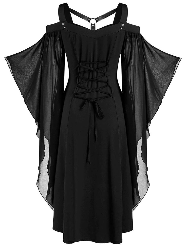 Halloween Gothic Stitching Vintage Dress
