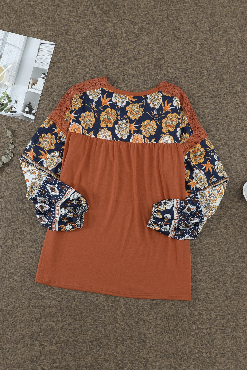 Women's Boho Balloon Sleeve Top