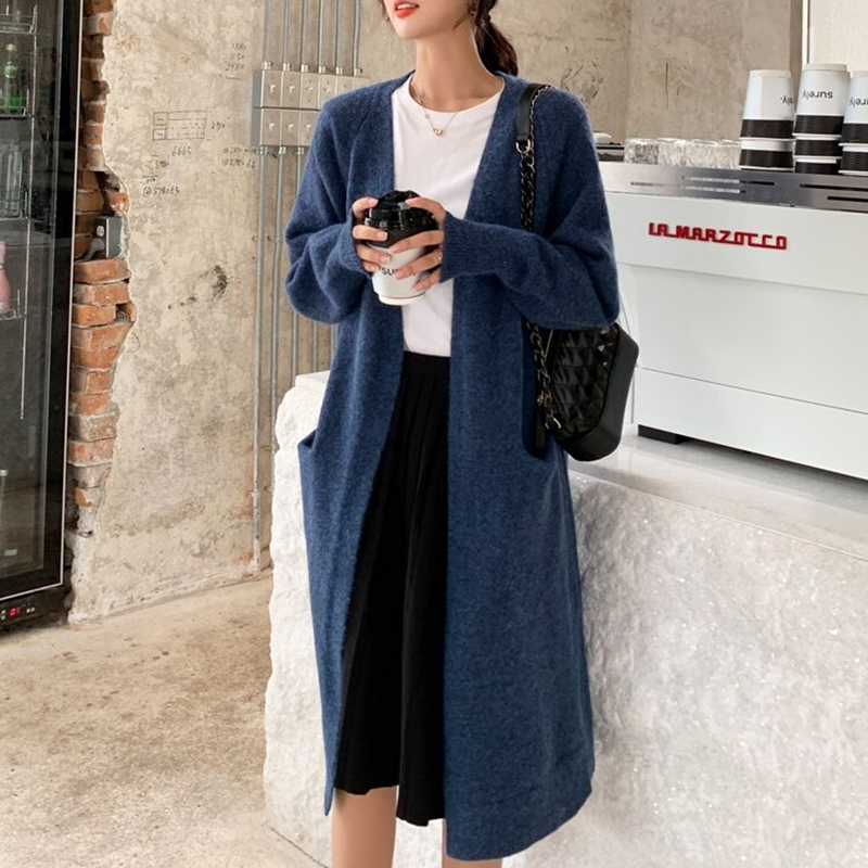 Solid Colors Oversize Ladies Long Cardigans