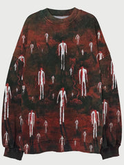 Bloodstained Ghost Halloween Print Casual Sweatshirt