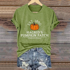 Women's Hagrid's Pumpkin Patch Print Casual T-Shirt
