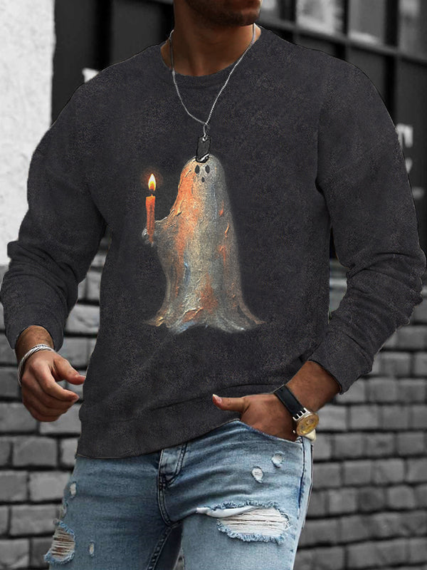 Ghost Holding A Candle Sweatshirt