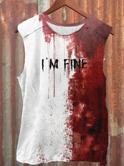 Men's Bloody I'm Fine Halloween Print Vest