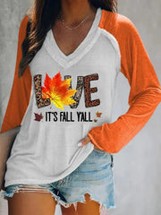 Love It'S Fall Y'All Print Long Sleeve T-Shirt
