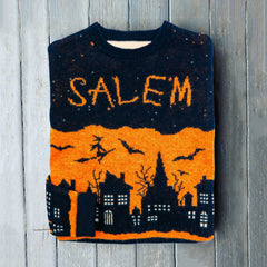 Halloween Salem Witch Print Sweater