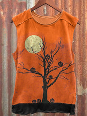 Men's Halloween Pumpkin Print Casual Tank Top