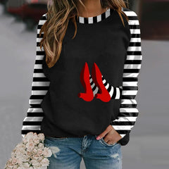 Classic Ruby Red Shoes Halloween Witch Legs Printed Casual Sweatshirt