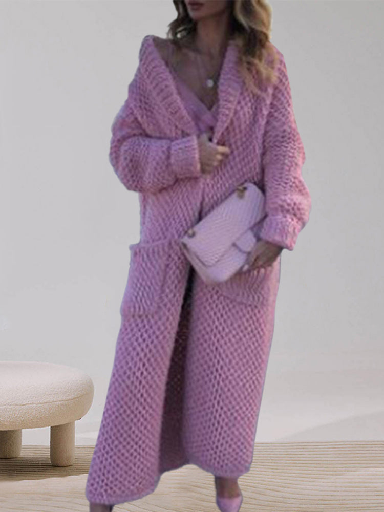 Casual Loose Hooded Knitted Cardigan