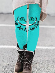 Halloween We Are All Mad Print Leggings