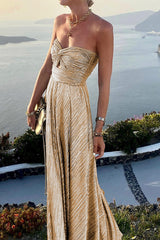 Shimmer Please Off Shoulder Maxi Dress