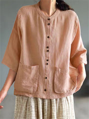 Patch Pockets Oversize Woven Jacket