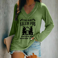 The Olde Salem Pub Witches Print Long Sleeves T-Shirt