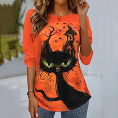 Fun Cat Graphic Halloween T-Shirt