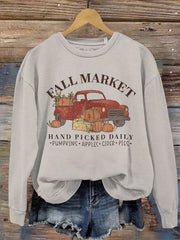 Halloween Fall Market Crew Neck Sweatshirt