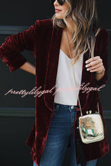 Smiling Days Velvet Lapel Long Sleeve Relaxed or Party Blazer