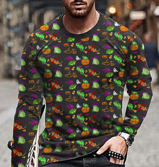 Halloween Cartoon Pattern Long Sleeve T-Shirt