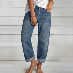 Women's New loose and casual all-match simple and slim jeans