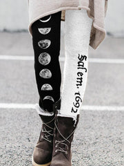 Salem 1692 Moon Phase Contrast Color Leggings