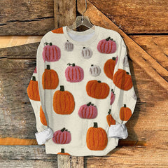 Women'S Halloween Pumpkin Print Sweatshirt
