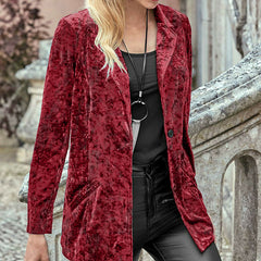 Casual Solid Color Long Sleeve Lapel Jacket