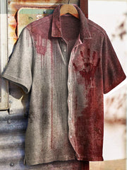 Blood Splatter Halloween You Can'T Scare Me I Have A Crazy Bestie Inspired Short Sleeve SHirt