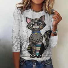 Fun Cat Print Women's T-Shirt