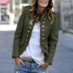 Casual Solid Color Button Jacket