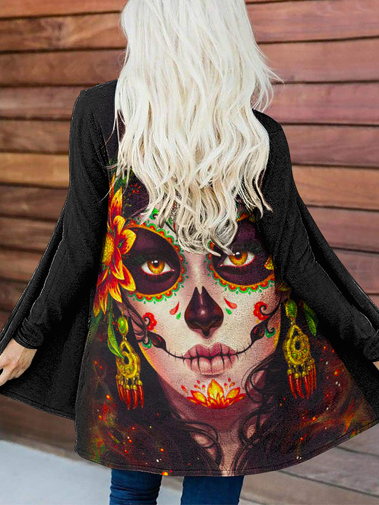 Tagetes Erecta Undead Queen Print Cardigan