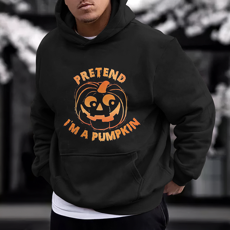 Men's Halloween Pumpkin Loose Hoodie