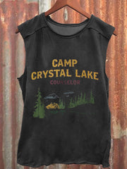 Men's Landscape Camp Crystal Lake Print Casual Tank Top