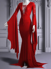 Halloween Gothic V-Neck Sexy Dress