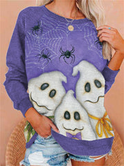 Halloween Lovely Ghosts Graphic Sweatshirt