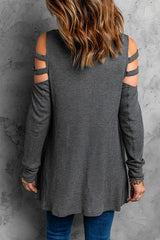 Women's Gray Knit Tunic Top