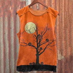 Men's Halloween Pumpkin Print Casual Tank Top