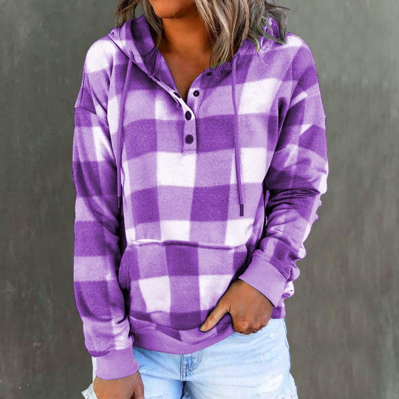 Halloween Vintage Check Print Hoodie