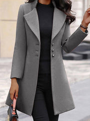 Lapel Solid Color Slim Coat