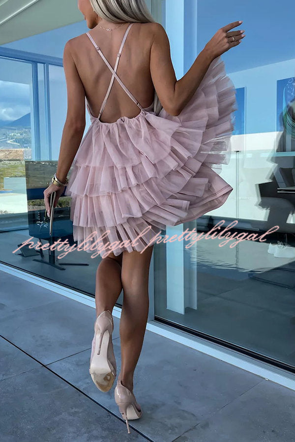 Forever My Love Tiered Tulle Mini Dress