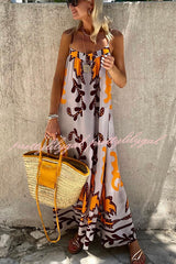 Sunday's Color Palette Ethnic Printed Loose Cami Maxi Dress