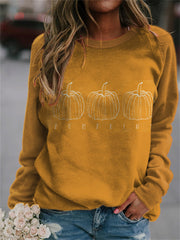 Happy Halloween Print Crew Neck Sweatshirt