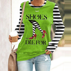 Women's Classic Ruby Red Shoes Halloween Witch Legs Print Sweatshirt