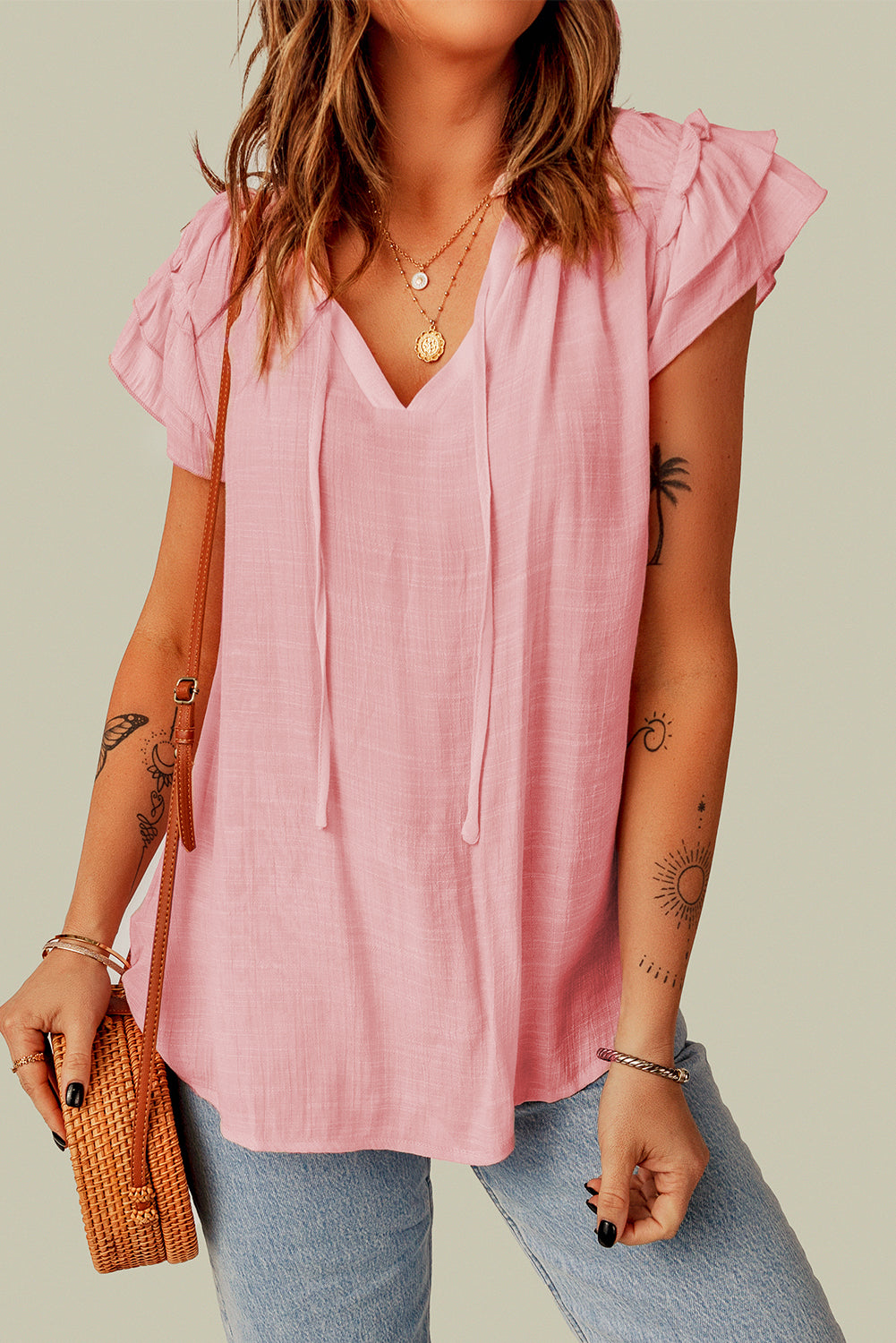 Women's Pink Short Sleeve Top
