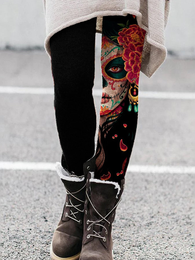 Day Of The Dead Woman Art Leggings