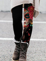Day Of The Dead Woman Art Leggings