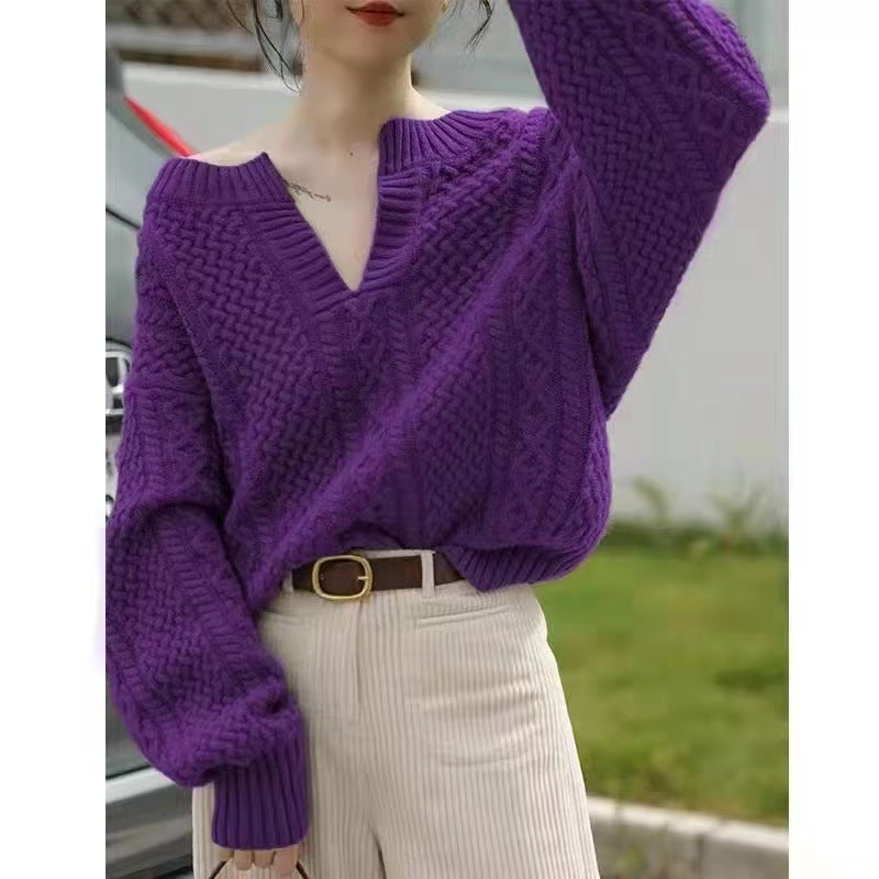 Soft Waxy Gentle Wind Twist Knit Sweater