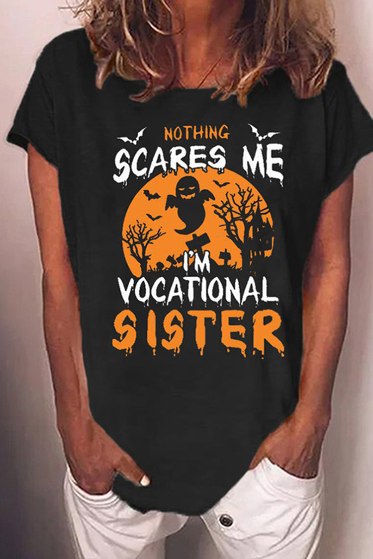 Halloween Print Casual Short Sleeve T-Shirt