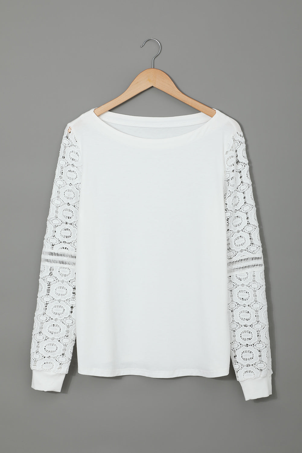Women's Chic White Lace Long Sleeve Top