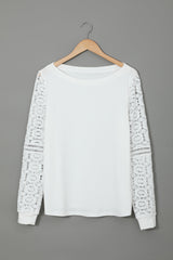 Women's Chic White Lace Long Sleeve Top