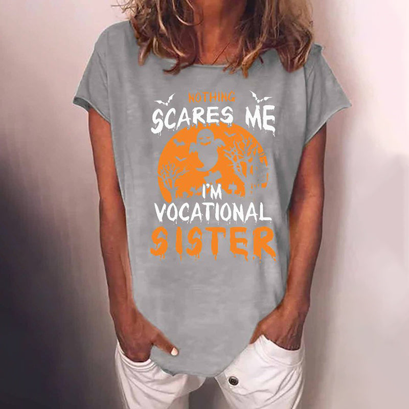 Halloween Print Casual Short Sleeve T-Shirt